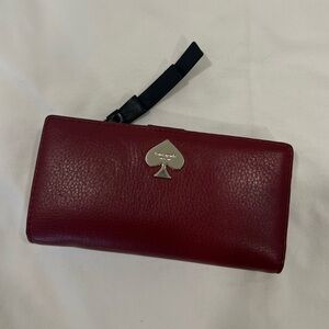 Dark red kate spade continental wallet